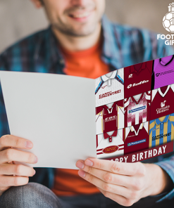 Alternative view of Northampton Town Happy Birthday Greeting Card Retro Shirt Montage Classic Kits