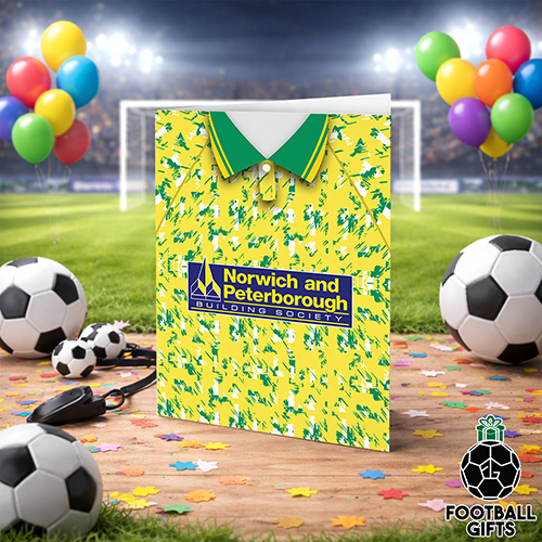 Norwich City Home Shirt 1992 Greeting Card Classic Kits Name & Number - Image 2