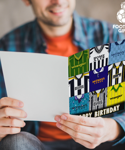Alternative view of Notts County Happy Birthday Greeting Card Retro Shirt Montage Classic Kits