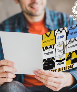 Alternative view of Port Vale Happy Birthday Greeting Card Retro Shirt Montage Classic Kits