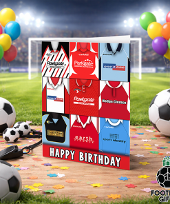 Rotherham Utd Happy Birthday Greeting Card Retro Shirt Montage Classic Kits