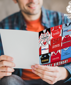 Alternative view of Rotherham Utd Happy Birthday Greeting Card Retro Shirt Montage Classic Kits