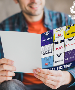 Alternative view of Spurs Happy Birthday Greeting Card Retro Shirt Montage Classic Kits