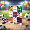Swansea City Happy Birthday Greeting Card Retro Shirt Montage Classic Kits