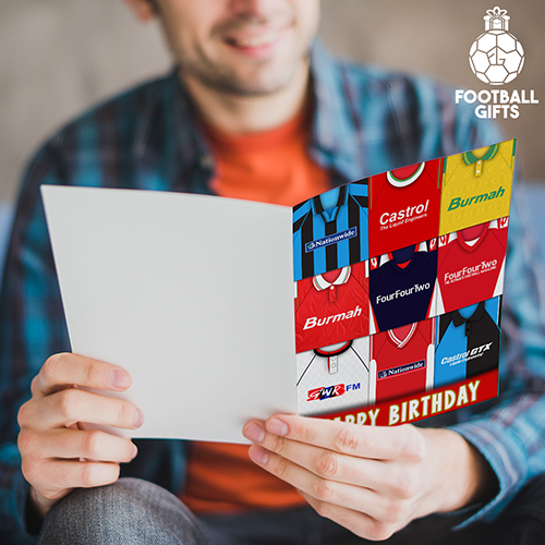 Swindon Town Happy Birthday Greeting Card Retro Shirt Montage Classic Kits - Image 2