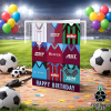 Aston Villa Happy Birthday Greeting Card Retro Shirt Montage Classic Kits
