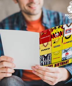 Alternative view of Watford Happy Birthday Greeting Card Retro Shirt Montage Classic Kits