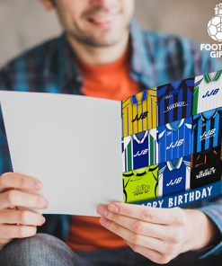 Alternative view of Wigan Athletic Happy Birthday Greeting Card Retro Shirt Montage Classic Kits