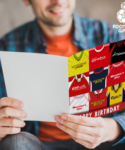 Alternative view of Wrexham Happy Birthday Greeting Card Retro Shirt Montage Classic Kits