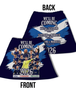 Alternative view of Scotland World Cup 2026 We'll be Coming Novelty Kilt Navy Flag Design 1
