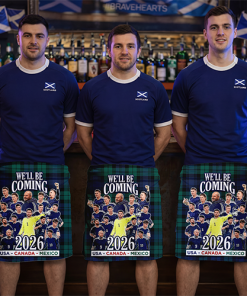Scotland World Cup 2026 We'll be Coming Novelty Kilt Green Tartan Design 4 With Fixtures