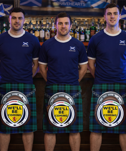 Scotland World Cup We'll be Coming 2026 Novelty Kilt Green Tartan Design 5