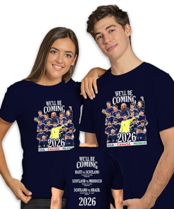 Alternative view of Scotland We'll Be Coming Navy T-Shirt Tee World Cup 2026