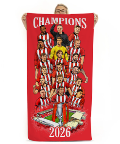 Alternative view of Lincoln City Champions 2026 Football Beach Towel