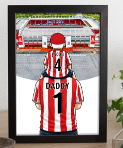Stoke City Father & Son At The Match Personalised Stadium Framed Print