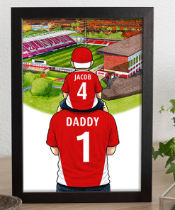 Swindon Town Father & Son At The Match Personalised Stadium Framed Print