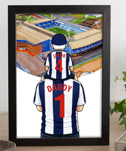 West Brom Father & Son At The Match Personalised Stadium Framed Print