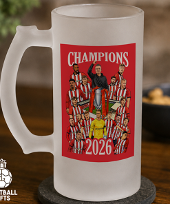 Lincoln City Champions 2026 Frosted Beer Glass Stein Cup