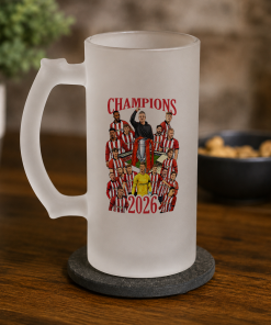 Lincoln City Champions 2026 Frosted Beer Glass Stein Cup