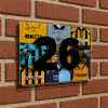 Cambridge United Personalised Retro Kit Montage House Number Plaque