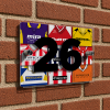 Cheltenham Town Personalised Retro Kit Montage House Number Plaque