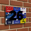Chesterfield Personalised Retro Kit Montage House Number Plaque