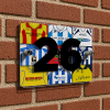 Colchester United Personalised Retro Kit Montage House Number Plaque