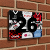 Fulham Personalised Retro Kit Montage House Number Plaque