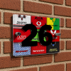 Man Utd Personalised Retro Kit Montage House Number Plaque