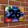 Millwall Personalised Retro Kit Montage House Number Plaque