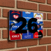 Portsmouth Personalised Retro Kit Montage House Number Plaque