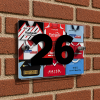 Rotherham United Personalised Retro Kit Montage House Number Plaque