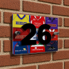 Walsall Personalised Retro Kit Montage House Number Plaque