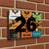 Wolves Personalised Retro Kit Montage House Number Plaque
