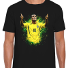 Rivaldo Black T-Shirt Splash World Cup Legends T-Shirt