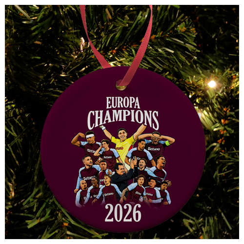 Aston Villa Europa League Champions 2026 Christmas Tree Decoration Bauble