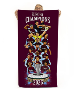Aston Villa Europa League Champions 2026 Beach Towel