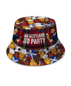 No Scotland No Party Red Tartan Bucket Hat World Cup 2026