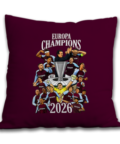 Alternative view of Aston Villa Europa League Champions 2026 Jumbo Football Cushion