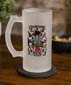 Bromley Champions 2026 Frosted Beer Glass Stein Cup