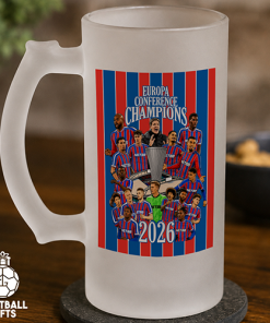 Crystal Palace Europa Conference Champions 2026 Frosted Beer Glass