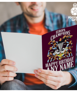 Alternative view of Aston Villa Europa League Champions 2026 Personalised Greeting Card