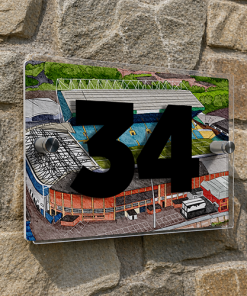 Alternative view of Leeds Utd Personalised Around The Grounds Elland Road Stadium House Number Plaque