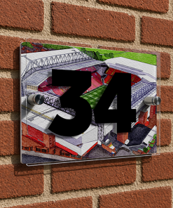 Liverpool Personalised Around The Grounds Anfield Stadium House Number Plaque