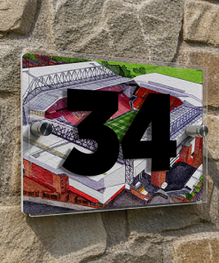 Alternative view of Liverpool Personalised Around The Grounds Anfield Stadium House Number Plaque