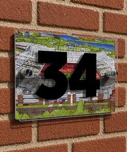Man Utd Personalised Around The Grounds Old Trafford Stadium House Number Plaque
