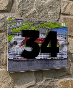 Alternative view of Middlesbrough Personalised Around The Grounds Riverside Stadium House Number Plaque