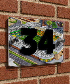 Norwich City Personalised Around The Grounds Carrow Road Stadium House Number Plaque