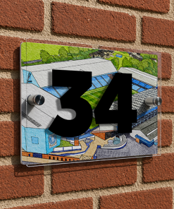 Sheffield Wednesday Personalised Around The Grounds Hillsborough Stadium House Number Plaque