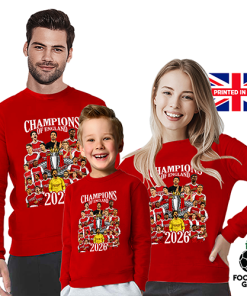 Alternative view of Arsenal Champions Of England 2026 Red Jumper Top